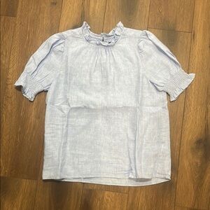 Jcrew Light Blue Ruffle Top